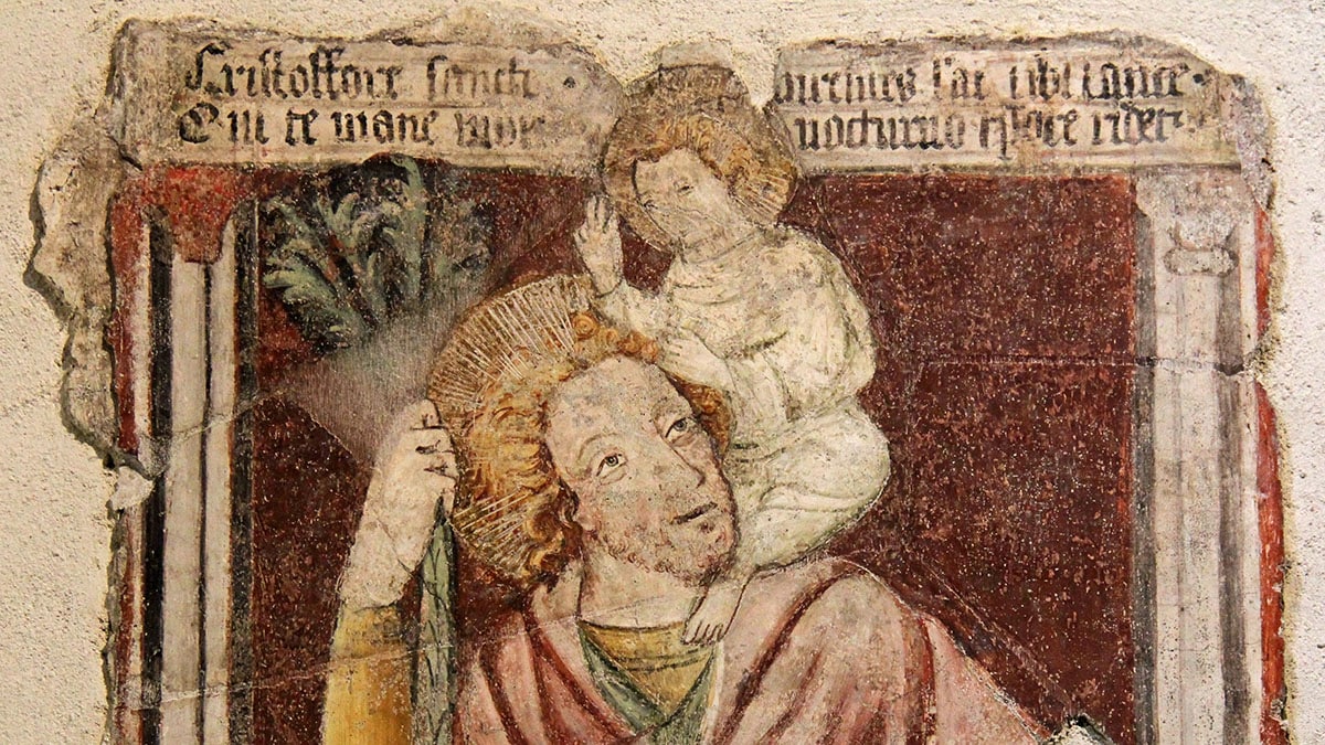 St Christopher fresco in Termeno, Italy (Gabriffaldi/Adobe)