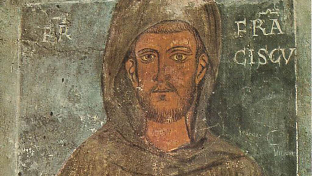 Saint Francis of Assisi, oldest known image at the Subiaco Abby in Lazio, Italy (Wikimedia)